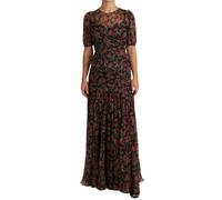 Dolce & Gabbana Dolce Gabbana FloralPrint Maxi Dress DR1904 - 38 IT - Black