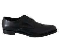 Dolce & Gabbana Elegant Leather Derby Dress Shoes - EU39/US6 - Black