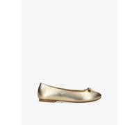 Dolce & Gabbana Girls Gold Kids Dg-logo Bow-embellished Leather Pumps Eur 33 / 1 Uk Adult