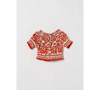 Dolce & Gabbana Girl's Majolica-Print Cotton Top with Puff Sleeves - Size: 6 - female
