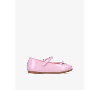 Dolce & Gabbana Girls Pale Pink Kids Vernice Dg-logo Patent-leather Ballet Flats 6 Months-4 Years Eur 19 / 3 Uk