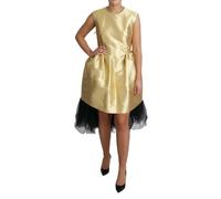 Dolce & Gabbana Gold Silk Dress with Tulle Skirt - Can you please provide me with the description of the color that you want me to generate? - 42 IT