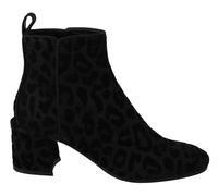Dolce & Gabbana Leopard Print Ankle Boots - Black - 36.5 EU - Black