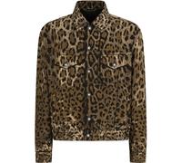 Dolce & Gabbana leopard-print denim jacket - Brown 50-54-58