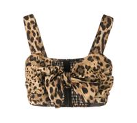 Dolce & Gabbana leopard-print poplin crop top - Neutrals 36-38-40-42-44-46-48-50-52
