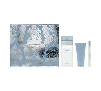 Dolce & Gabbana Light Blue 3 Piece Gift Set: Eau De Toilette 100ml - Body Cream 50ml - Eau De Toilette 10ml, black