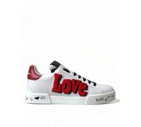 Dolce & Gabbana Love Women's Sneakers White Leather Casual Women's Shoes - 36 EU - White