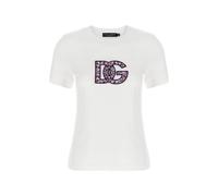 DOLCE & GABBANA 'Maiolica' Logo Patch T-Shirt 38 IT