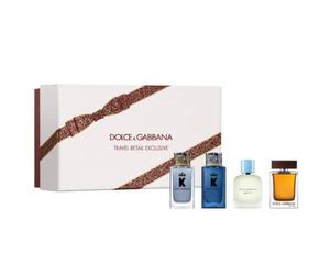 Dolce & Gabbana Men’s Miniature Fragrance Gift Set - K EDT, K EDP, The One & Light Blue EDT - 4 x 5ml Travel Retail Exclusive
