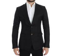 Dolce & Gabbana Mens Classic Fit Blazer - Black Silk - Size EU 48 (Mens)