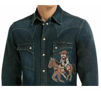 Dolce Gabbana Men's Denim Cowboy Texas Patch Shirt Overshirt 37 / XS RP995€