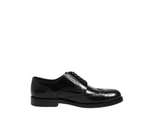 Dolce & Gabbana Men's Leather Derby Wingtip Formal Shoes - Black - 41.5 EU