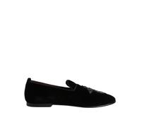 Dolce & Gabbana Men's Suede Cross Slip On Loafers Dress Shoes - Black - 42 EU