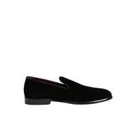 Dolce & Gabbana Men's Velvet Loafers Formal Dress Shoes with Leather Sole - Black - 40 EU
