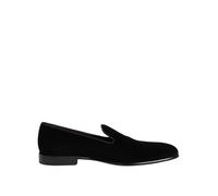 Dolce & Gabbana Mens Velvet Slipon Loafers - Black Viscose - Size EU 46