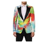 Dolce & Gabbana Multicolor Graffiti Sicilia 1 Button Men Suit Blazer - male - Dolce & Gabbana - Blazers - Multicolor - S - Jackets S