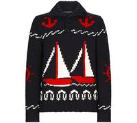 Dolce & Gabbana patterned intarsia-knit cotton jumper - Black 44