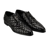 DOLCE & GABBANA Quilted Stitched Leather Derby Shoes COPERNICO Black 12723