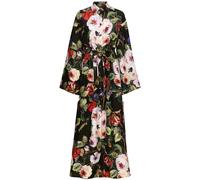 Dolce & Gabbana Rose-print silk shirtdress - Black 42