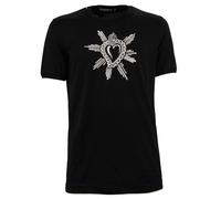 DOLCE & GABBANA Sacred Heart Cotton T-Shirt Slim Fit Black White