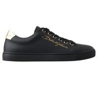 DOLCE & GABBANA Shoes Black Gold Leather Classic Sneakers EU36 / US5.5 670usd