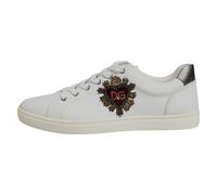 DOLCE & GABBANA Shoes White Sacred Heart Men Low Top Sneakers EU43 / US10 750usd