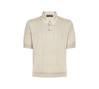 Dolce & Gabbana silk jacquard polo shirt with DG logo - Neutrals 44-46-50-54-56