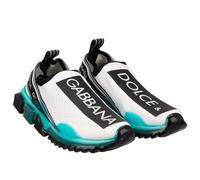 DOLCE & GABBANA Slip-On Sneaker Shoes SORRENTO Logo Stripes Blue White 12669