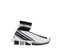 Dolce & Gabbana Sorrento Slip-On Sock Women's Sneakers with Ridged Rubber Sole - BlackWhite - 38 EU