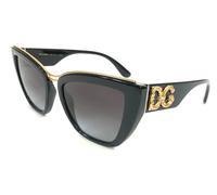 Dolce & Gabbana Woman DG6144 501/8G Sunglasses Nylon Black Grey Cat Eye Normal Shaded
