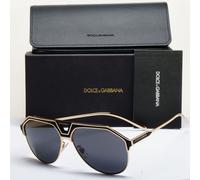 Dolce & Gabbana Sunglasses Pilot Gold Black Metal Navigator DG 2257 1334/87