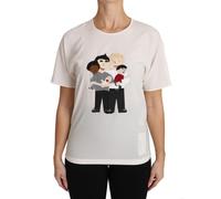 Dolce Gabbana TSH3082 Family Appliqu Top- White Tops Dolce & Gabbana White 38