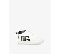 Dolce & Gabbana White/blk Kids Dg-logo Leather Trainers 4-6 Months Eur 16 /4-5