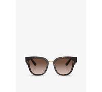 Dolce & Gabbana Womens Dolce & Gabbana Dg4437 Square-Frame Tortoiseshell Acetate Sunglasses Brown