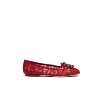 Dolce & Gabbana Womens Lace Ballerinas Red Embellished - Brown viscose - Size EU 37