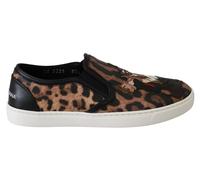 Dolce & Gabbana Womens Leather Leopard #dgfamily Loafers Shoes - Multicolour - Size EU 35