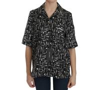 Dolce & Gabbana Womens Musical Instruments Silk Shirt - Black - Size EU 40 (Womens)