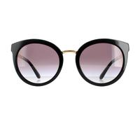 Dolce & Gabbana DG4268 501/8G Woman Sunglasses Acetate Black Grey Round Normal Shaded