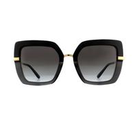 Dolce & Gabbana Women's Square Top Black on Transparent Black Grey Gradient Sunglasses Dolce & Gabbana Black One Size