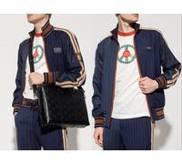 DOLCE & GABBANA Wool Pinstripe Jacket Stripes Logo Plate Sport Blouson S