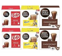 Dolce Gusto Hot Chocolate Bundle Pack of 6 Pods - 2x KitKat, 2x Nesquik & 2x Chococino | Mixed Variety Hot Cocoa Selection - Sold by Bargain Hub