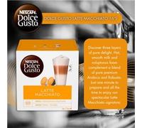 NESCAFÉ Dolce Gusto Caffeinated Ground Coffee Pods Box Latte Macchiato 34.4 g Pack of 8 x Coffee + 8 x Milk Pods