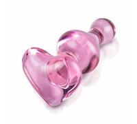 Icicles No. 75 Pink Heart Glass Butt Plug