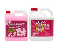 Dolce Primavera Universal Power Gel 2in1 Bicarbonate 5L (142W) Concentrated Liquid Laundry Detergent & 5L (200W) Fabric Softener
