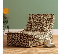 Dolce Scandi Leopard Soft Woven Kyoto Lounger Bean Bag, Multicolour ICON Multi Medium