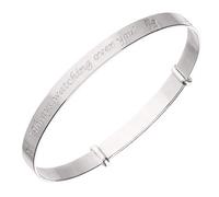 Dolce Valentina - Guardian Angel Baby Bangle - "Always Watching Over You" Sterling Silver Bracelet, New Baby Gifts & Christening Gifts (0-3 Years)