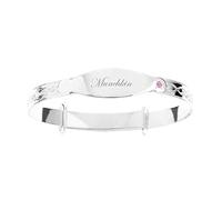 Dolce Valentina - Personalised Baby Bangles for Girls - 925 Sterling Silver Bangle with Pink Zirconia & Celtic Pattern, Newborn Baby Gifts & Christening Gift (0-1 Year)