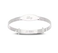 Dolce Valentina - Personalised Baby Bangles for Girls - Sterling Silver Celtic Bangle with Pink Cubic Zirconia, 1st Birthday Gifts for Girls & Christening Gift (3-5 Years)