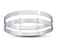 Dolce Valentina - Personalised Baby Boy Gift - "Always Watching Over You" Sterling Silver Bangle, New Born Baby Boy Gift & Christening Gift for Boy (0-3 Years)