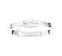 Dolce Valentina - Personalised Baby Gifts - 925 Sterling Silver Bangle with Pink Cubic Zirconia - Celtic Pattern, Christening Present for Girls & Newborn Baby (0-1 Year)